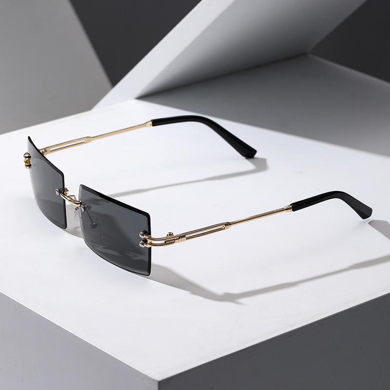 Serrachi Men Vintage Rimless Sunglasses